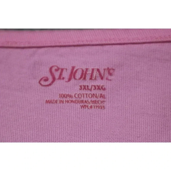 St. Johns Bay Pink Tee Shirt-Size 3XL - Picture 3 of 5